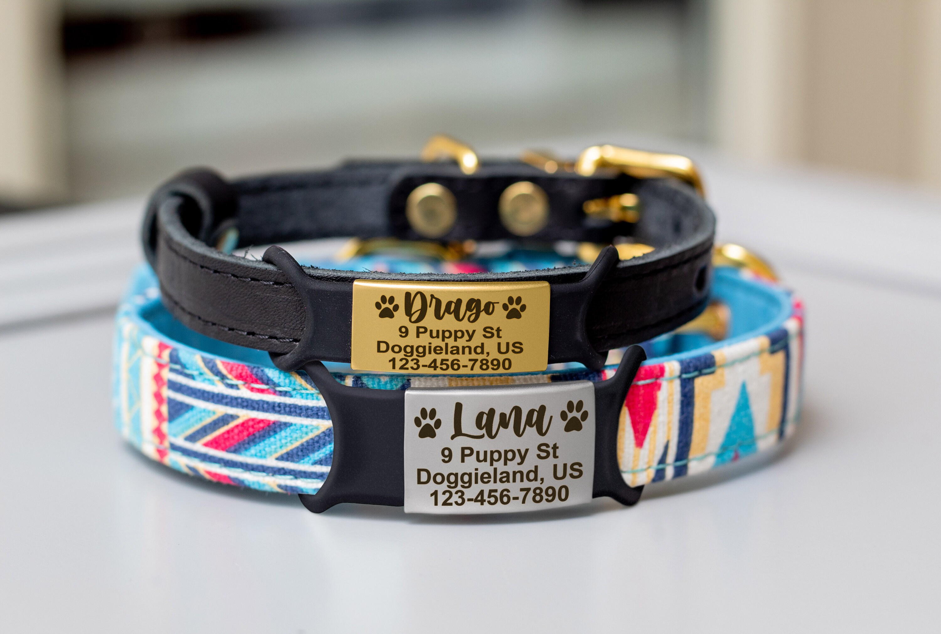 Custom Engraved Pet ID Tags Personalized Slide on Pet ID Tag Etsy