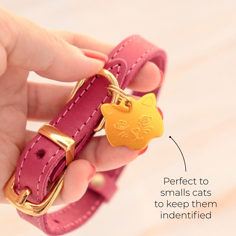 Custom Engraved Cute Cat ID Tag Small Kittens ID Tag Etsy