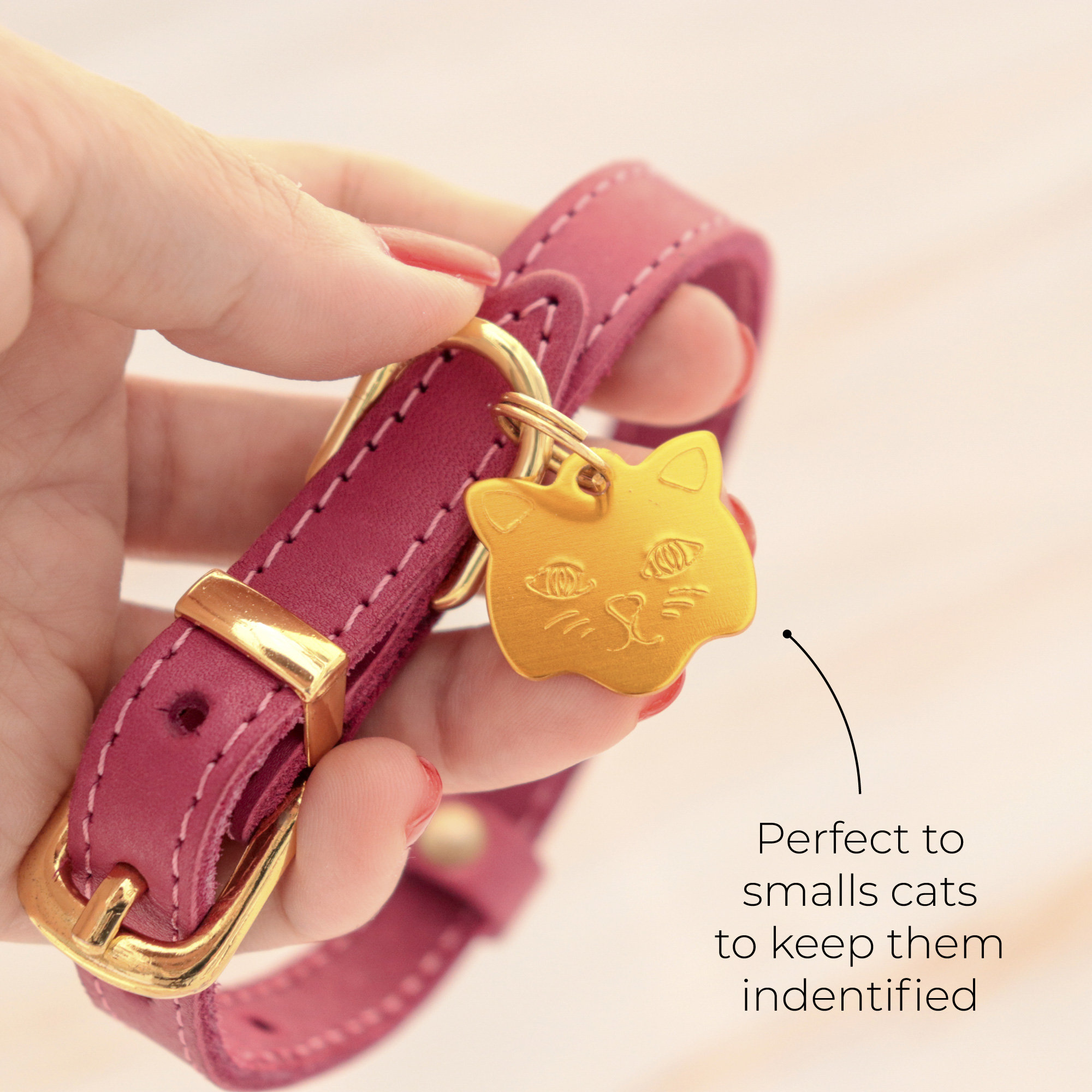 Custom Engraved Cute Cat ID Tag Small Kittens ID Tag Etsy