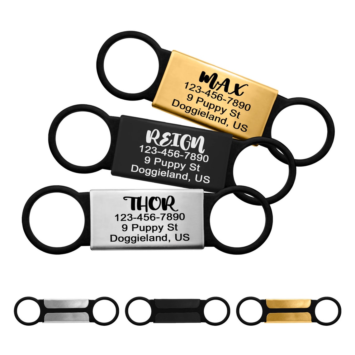 Custom Engraved Pet ID Tags Personalized Slide on Pet ID Tag Etsy