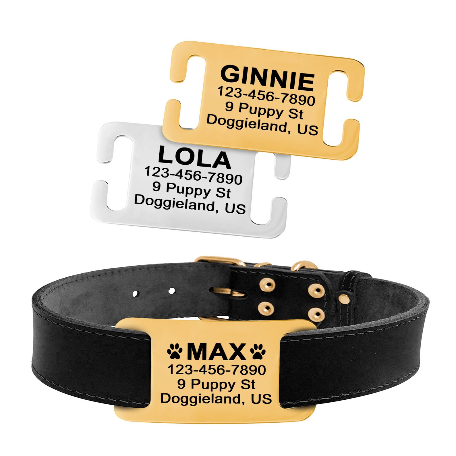 Custom Slide on dog tag ID for Collars & Harnesses Etsy