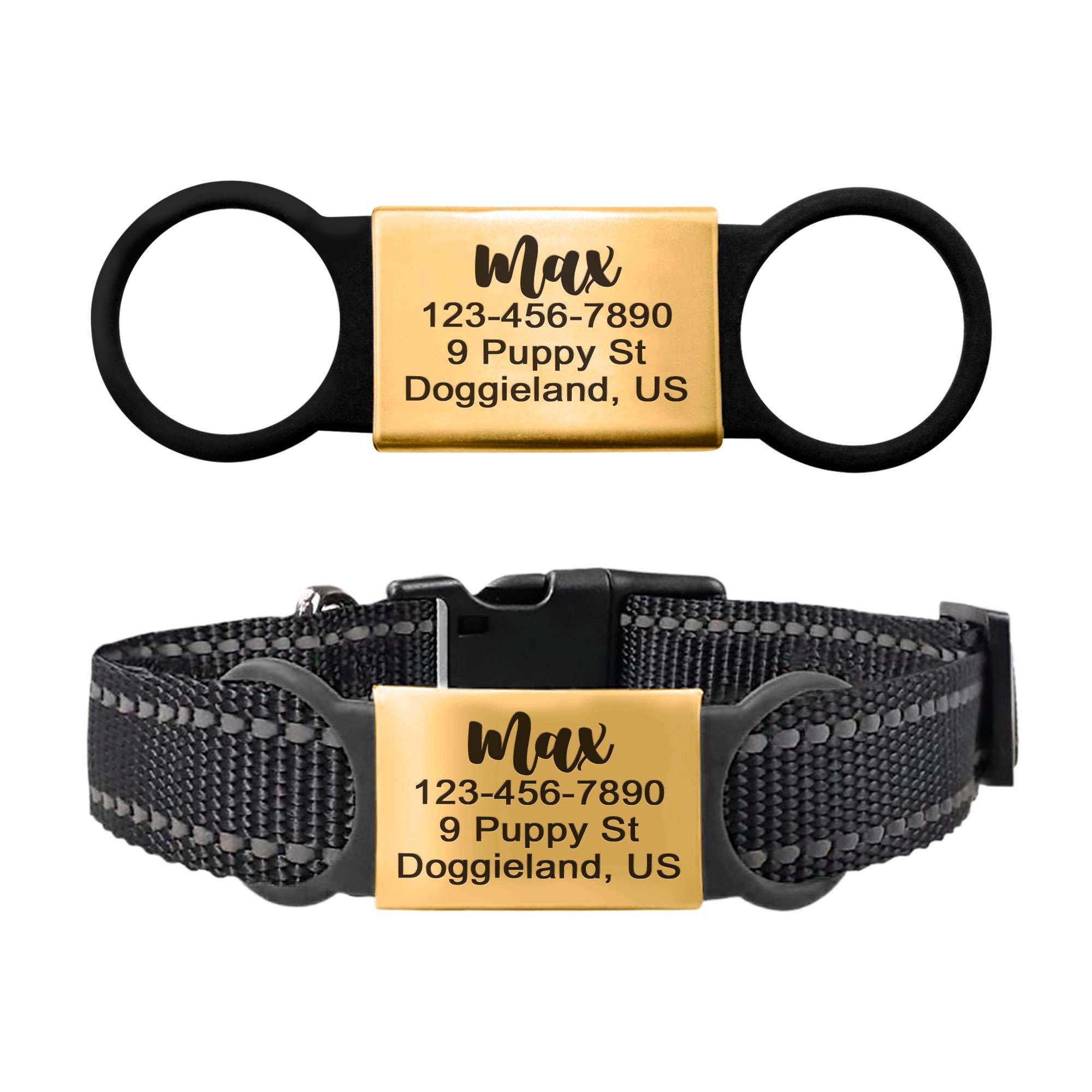 Custom Engraved Pet ID Tags Personalized Slide on Pet ID Tag Etsy