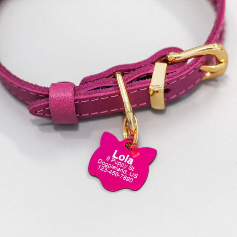 Custom Engraved Cute Cat ID Tag Small Kittens ID Tag Etsy