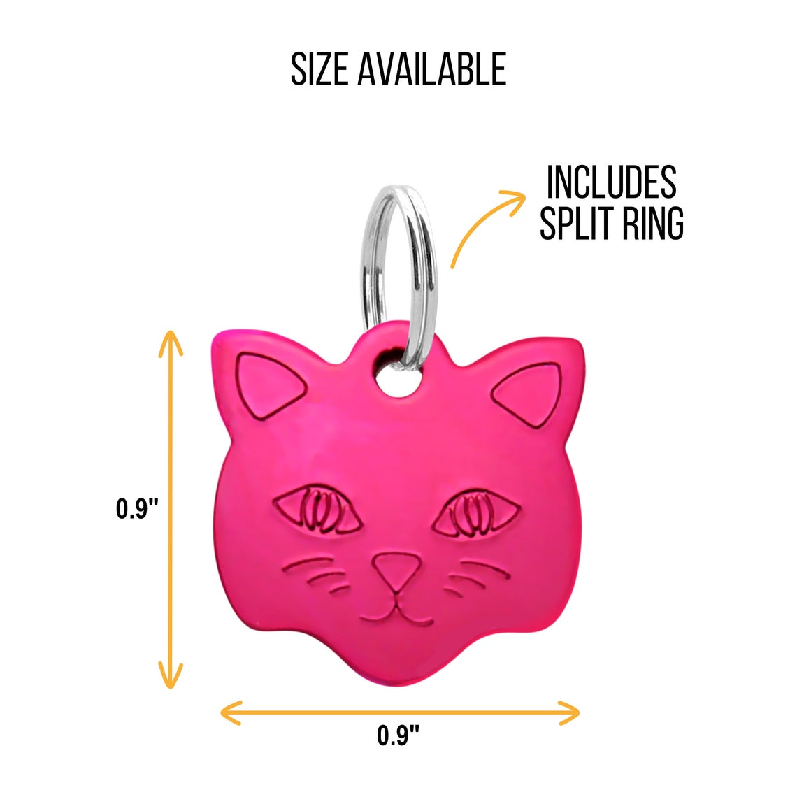 Cute Cat ID Tag Small Custom Engraved Kittens ID Tag Etsy