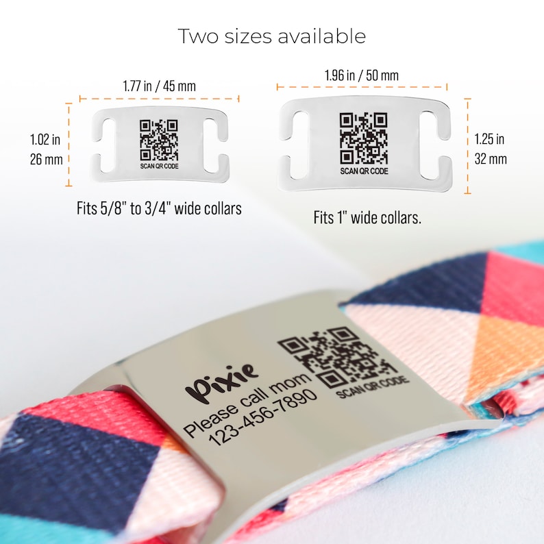 Custom QR Code Slide on Collars & Harness Dog Tag Etsy
