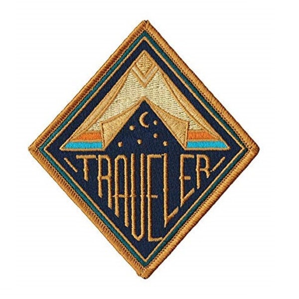 Patches: TRAVELER PATCH travel iron on punk Embroidered Patch jacket patch bag sew on t-shirt sweatshirt hat iron on patch emblem