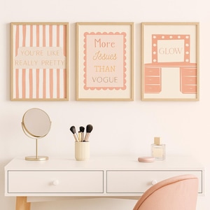Glam Makeup Room Prints: Chic Vanity Art Set (Digital Download)
