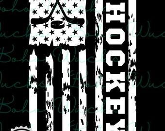 Bandiera da hockey USA effetto invecchiato / Design digitale PNG SVG