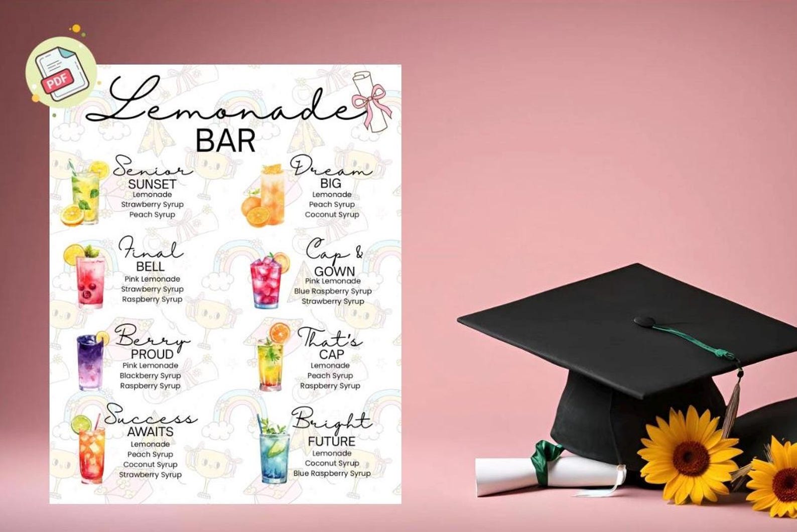 Graduation Lemonade Stand Sign Lemonsade Bar Graduation Sign | Lemonade Stand Sign | Graduation Party ...