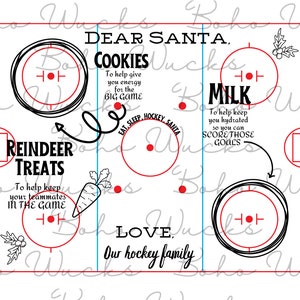 Hockey Santa Cookies and Milk Board PNG and SVG | Hockey SVG | Hockey png | Cookies and milk svg | Cookies and milk png | Hockey Christmas