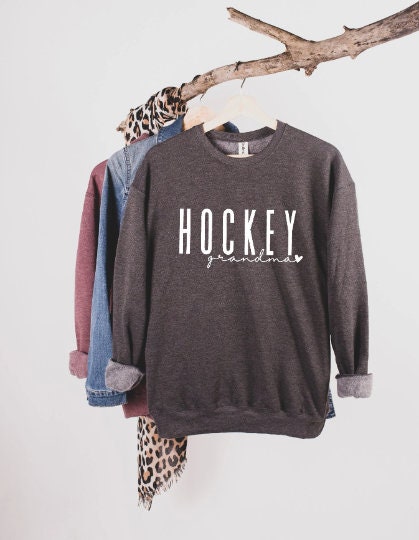 Custom Hockey Embroidered Crewneck Sweatshirt Vintage Style 
