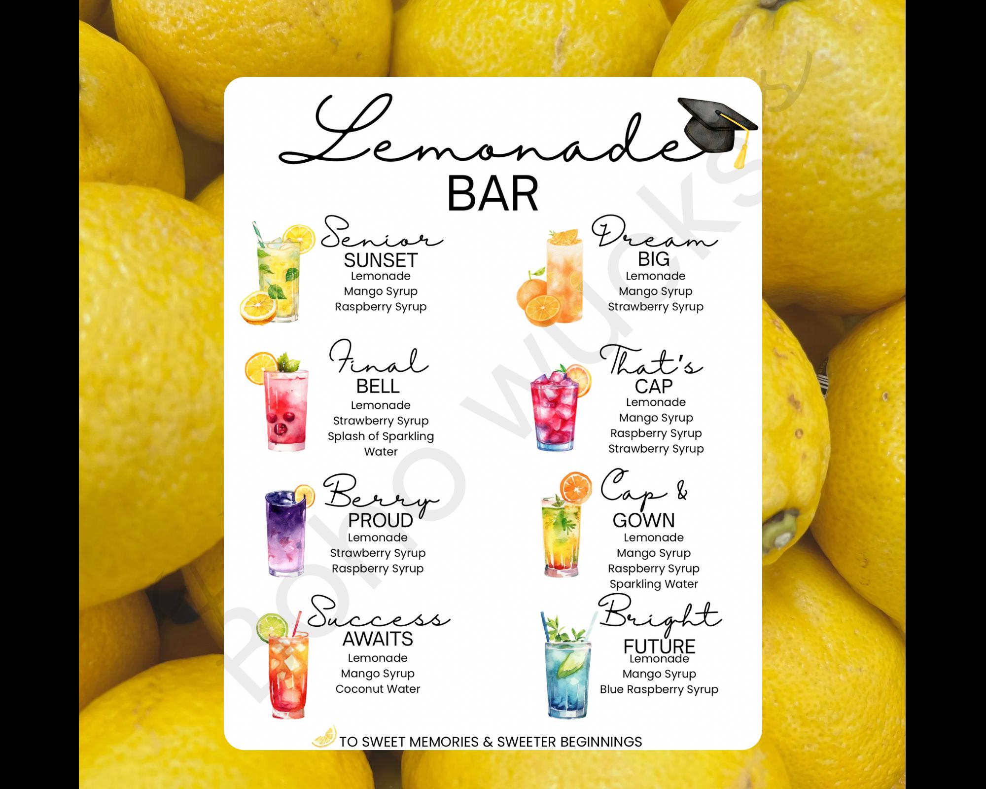 Graduation Lemonade Stand Sign Graduation Lemonade Bar Sign PNG | Grad Party Drink Station Sign ...