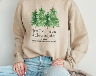 Funny Christmas PNG, Tree Tops Glisten Design (Digital Download)