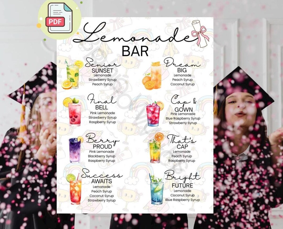 Graduation Lemonade Stand Sign Lemonsade Bar Graduation Sign | Lemonade Stand Sign | Graduation Party ...