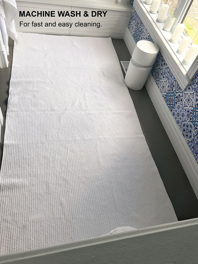 Custom Size Reversible off White Bath Mat Handmade From High Etsy