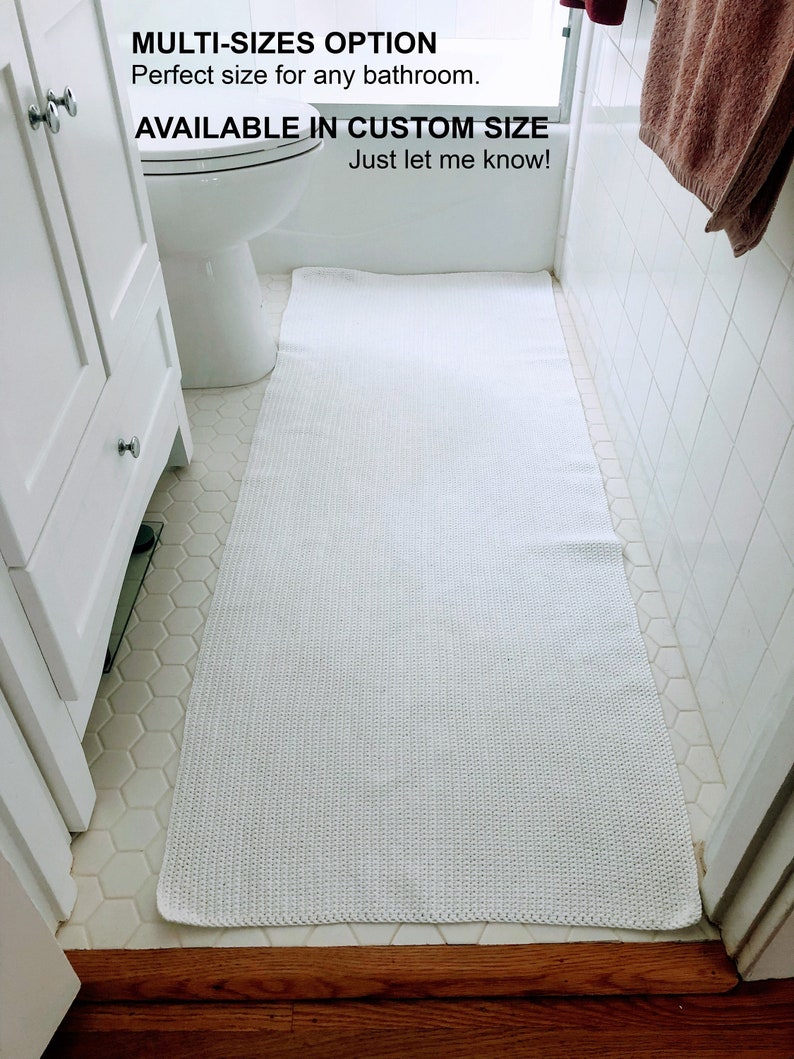 Custom Size Reversible off White Bath Mat Handmade From High Etsy