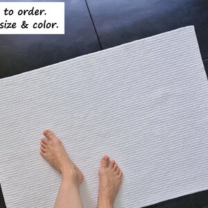 Custom Bath Mat: Handmade Cotton Rug — Size & Color Options image 4