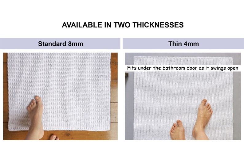 Custom Size Reversible off White Bath Mat Handmade From High Etsy