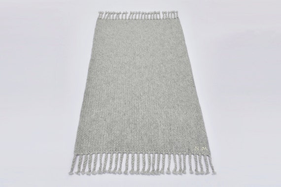 Warm Natural Wool Bath Rug Grey Farmhouse Bath Rug 2x3 Ft Etsy