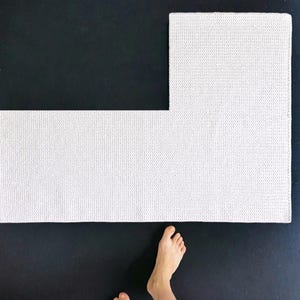 Alfombra de baño en forma de L a medida: Alfombra de algodón hecha a mano — Opciones de color