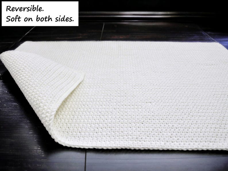 Custom Bath Mat: Handmade Cotton Rug — Size & Color Options image 5