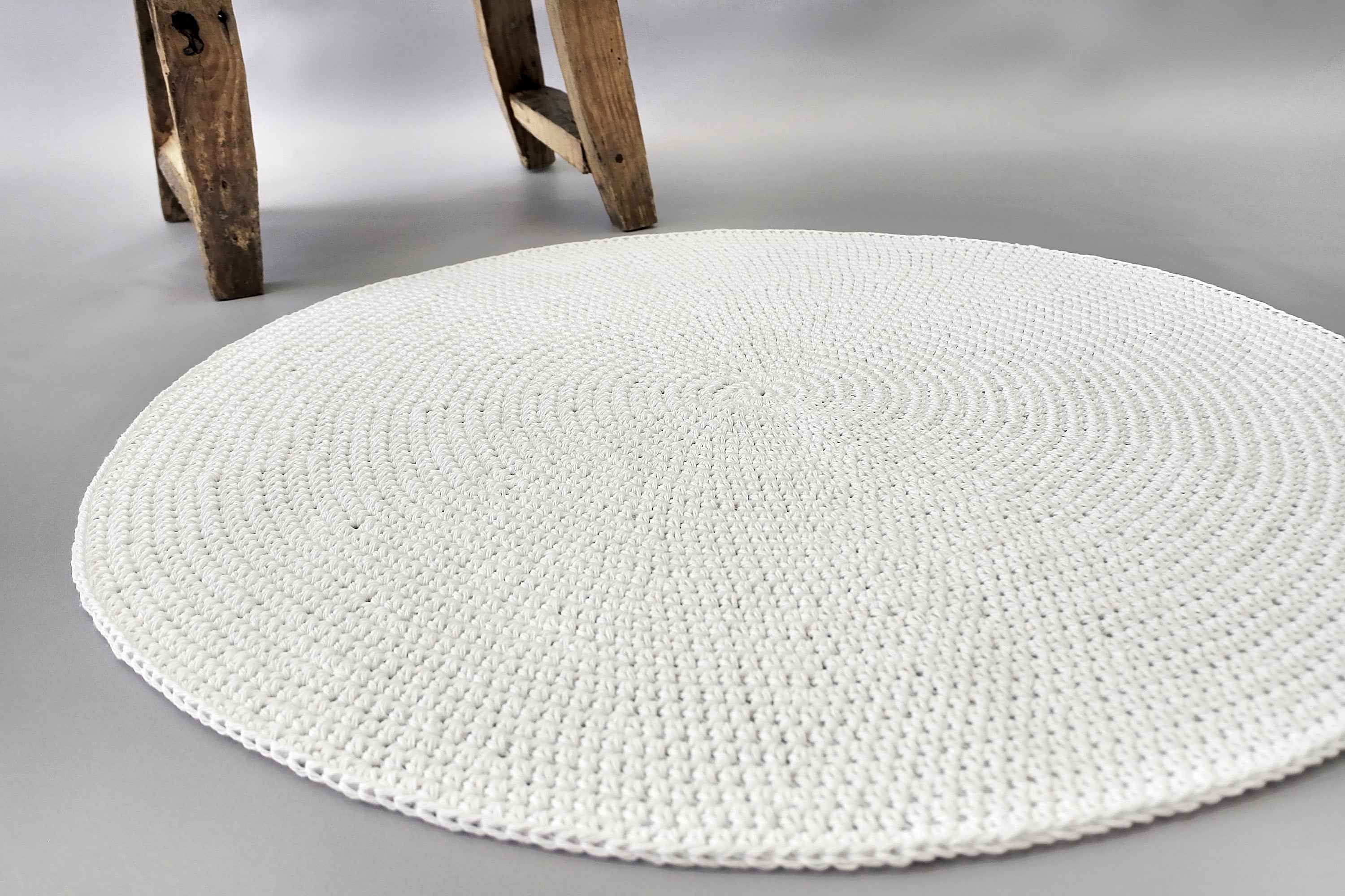 Beige 2 ft thin round natural bath rug Washable circle bath Etsy