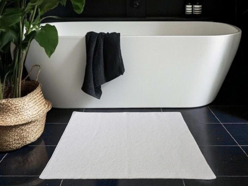 Custom Bath Mat: Handmade Cotton Rug — Size & Color Options image 7