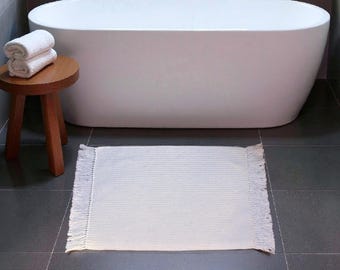 Custom Cotton Bath Mat with Tassels– Made to Your Dimensions