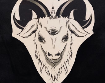 Satanic Baphomet Goat - Large High Definition Cotton Patch // Gothic style // Satanic // Heavy Metal // Alternative Fashion //