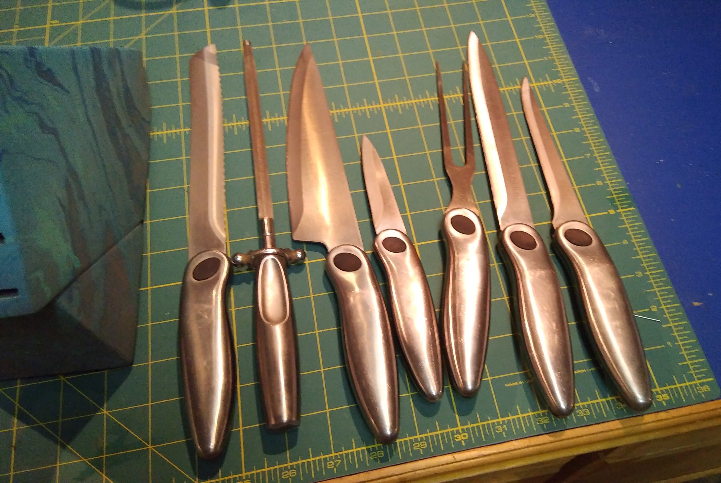 Custom hydro dip painted knife block and knives Etsy