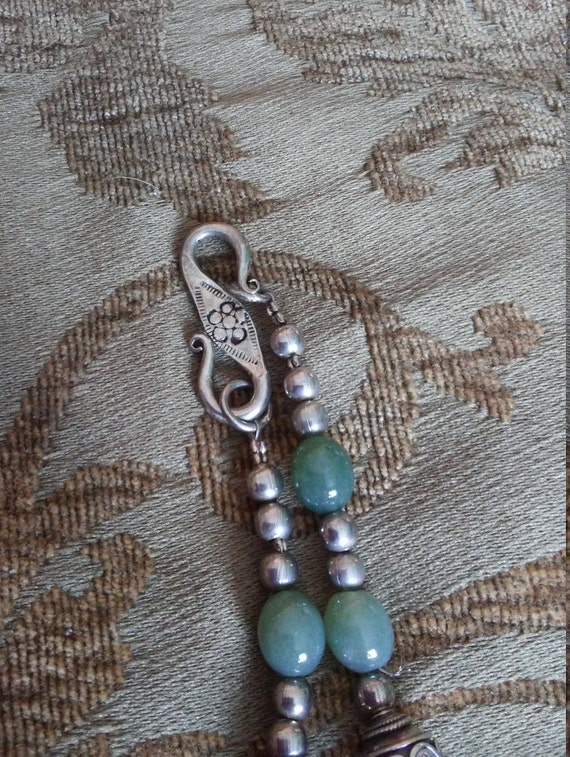 Lovely,Vintage,Jade and Silver necklace. - image 2