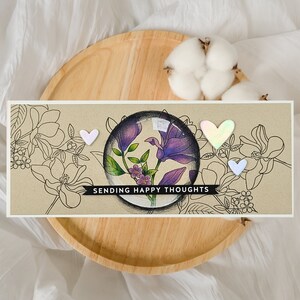 Carte d'amour goutte de pluie fleur pourpre, envoi de pensées heureuses