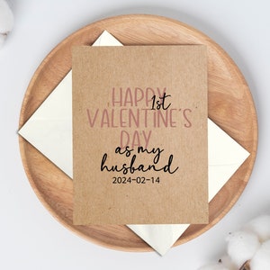 Première Saint-Valentin en tant que mari, Bonne Saint-Valentin au nouveau mari, Carte de Saint-Valentin simple et mignonne, Carte de Saint-Valentin 2024