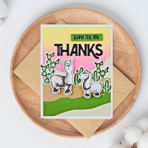 Carte de remerciement lama, carte de lama mignonne, carte de remerciement de lama, carte de professeur de remerciement, carte d'entraîneur