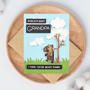 Father's Day Card from Grand Kids, Happy Father's Day for Grandpa, Father's Day Bear Card, Father's Day Gift from Kids, Outdoors Dad's Card
