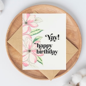 Joyeux anniversaire, jolie carte d'anniversaire, carte d'anniversaire pour femme, Altenew Flowers