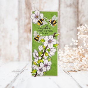 Carte d'anniversaire, carte pour femme, carte de la Saint-Valentin heureuse, carte d'amour, abeille et miel