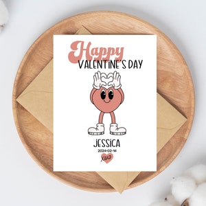 Jolie carte personnalisée de la Saint-Valentin, carte personnalisée de la Saint-Valentin pour les enfants, cadeau personnalisé de la Saint-Valentin pour lui ou elle