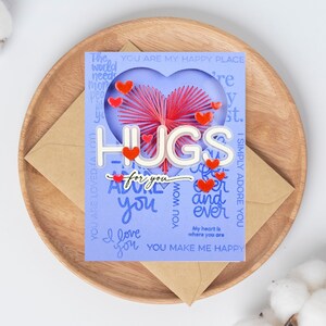 Je t'aime femme, carte de Saint-Valentin pour femme, amour et câlins pour femme, carte coeur cousu