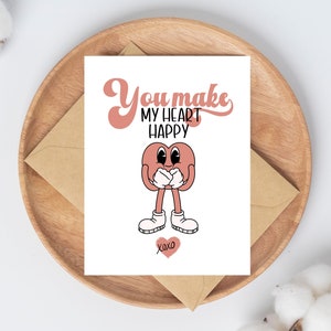 Carte de Saint-Valentin personnalisée pour enfant, vous faites mon coeur heureux, jolie carte de Saint-Valentin pour les enfants