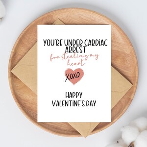 Carte de Saint-Valentin Funny Pun, Vous êtes en état d’arrêt cardiaque, Carte de Saint-Valentin 2024, Carte de Saint-Valentin mignonne,