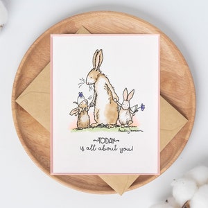 Carte d'anniversaire Happy Day, Illustrations d'Anita Jeram, jolie carte de fête des mères