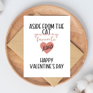 À part le chat, vous êtes mon cadeau de Saint-Valentin préféré, amusant pour elle, carte de Saint-Valentin mignonne et amusante pour mari, cadeau pour lui