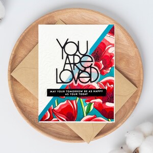 Valentine's Day Poppy Flower Card, You are Loved Red Floral Card, Card from Husband