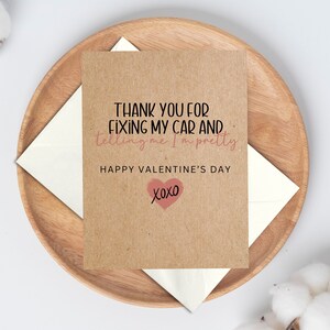 Carte de Saint-Valentin amusante de la part de ma femme, carte de Saint-Valentin à mon mari, merci d'avoir réparé ma voiture et de m'avoir dit que je suis jolie