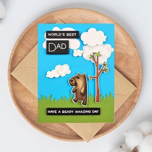Bonne fête des pères carte ours, meilleure carte de voeux de papa du monde, passez une journée incroyable Beary