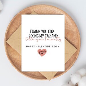 Carte de Saint-Valentin amusante de la part de ma femme, carte de Saint-Valentin à mon mari, merci d'avoir réparé ma voiture et de m'avoir dit que je suis jolie