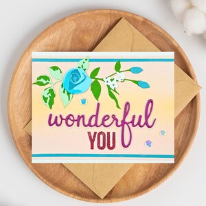 Blue Rose Love Card, Wonderful You for Anniversay