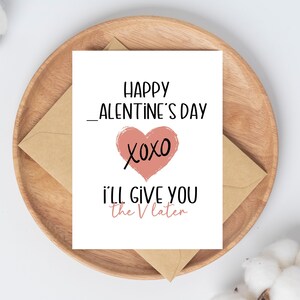 Je vous donnerai le V plus tard, carte de Saint-Valentin drôle pour petit ami, carte de Saint-Valentin pour petit ami