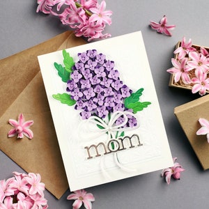 Carte de fête des mères élégante, premier cadeau de fête des mères, carte de luxe 3D, cadeau pour maman, carte pour maman, carte d'anniversaire pour maman